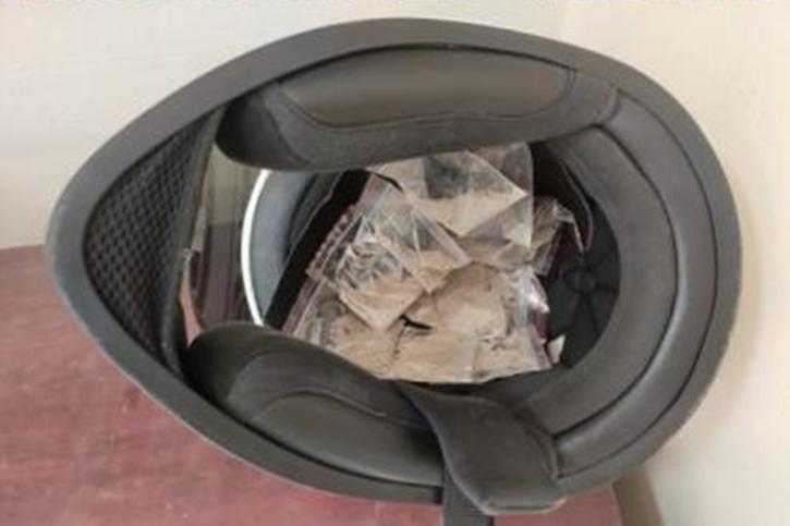 Drugs in helmet
