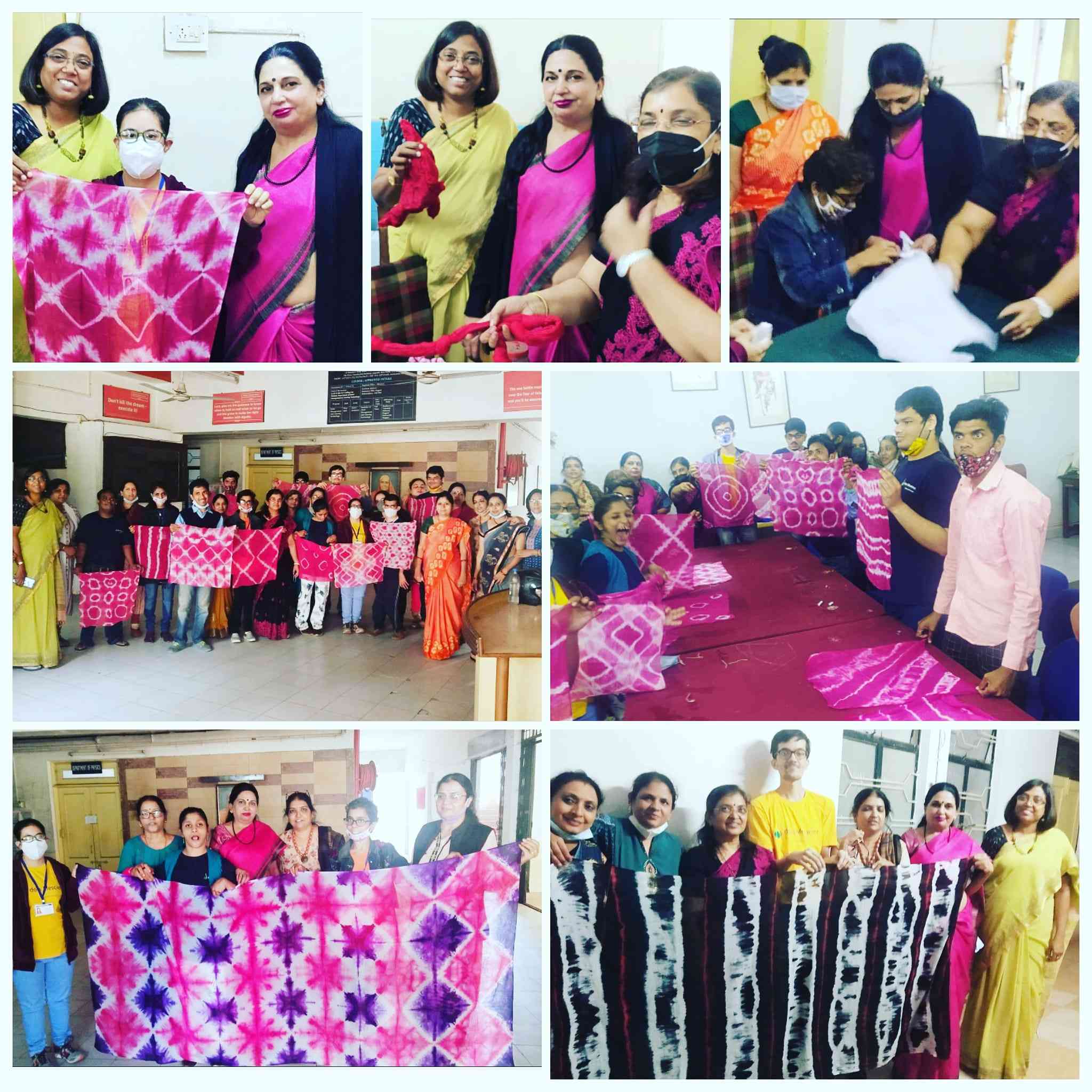 LAD college authorities and SVK Shikshan Santha volunteers with differently abled teenagers during the workshop