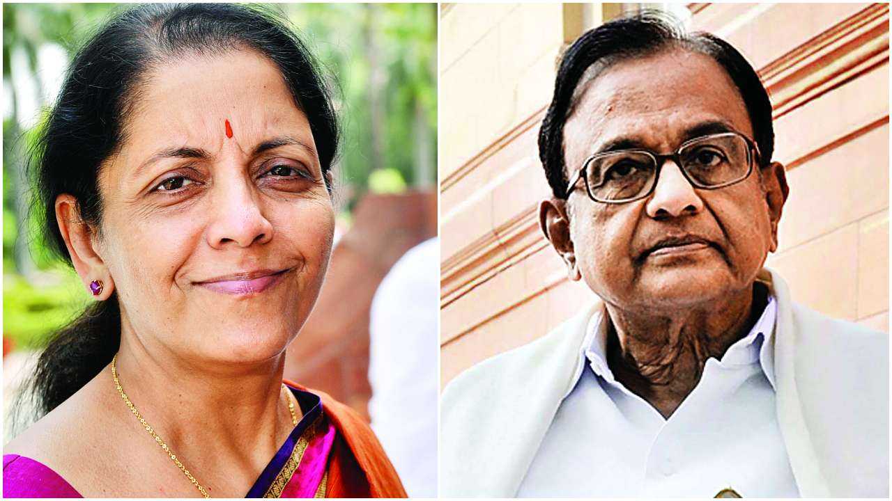 From left: Finance Minister Nirmala Sitharaman and P Chidambaram