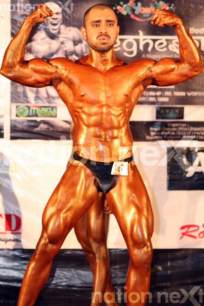 Rajan Humane during 'Megheshree' - the bodybuilding competition at YCCE's fest YASH 16.0 co-presented by Nation Next