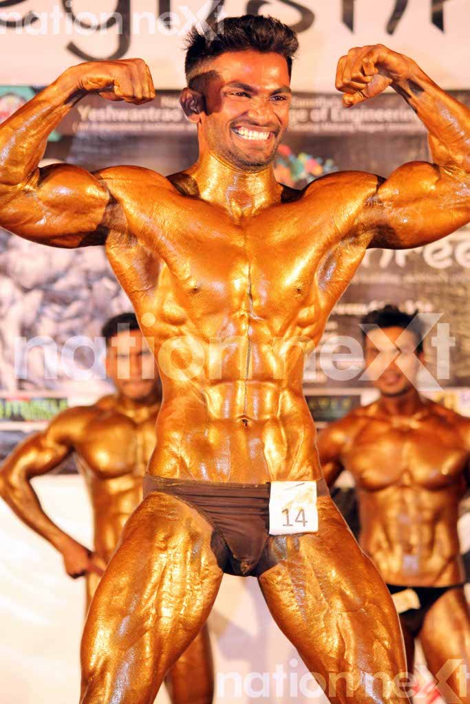 Suraj Kharat during 'Megheshree' - the bodybuilding competition at YCCE's fest YASH 16.0 co-presented by Nation Next