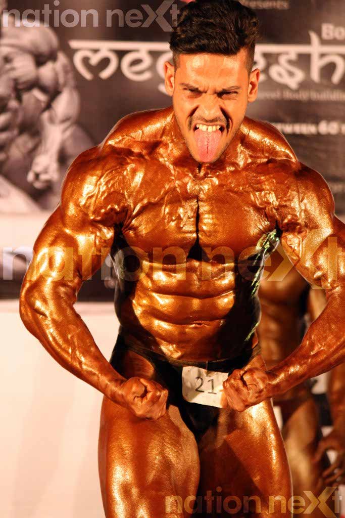 Afaque Khan during 'Megheshree' - the bodybuilding competition at YCCE's fest YASH 16.0 co-presented by Nation Next