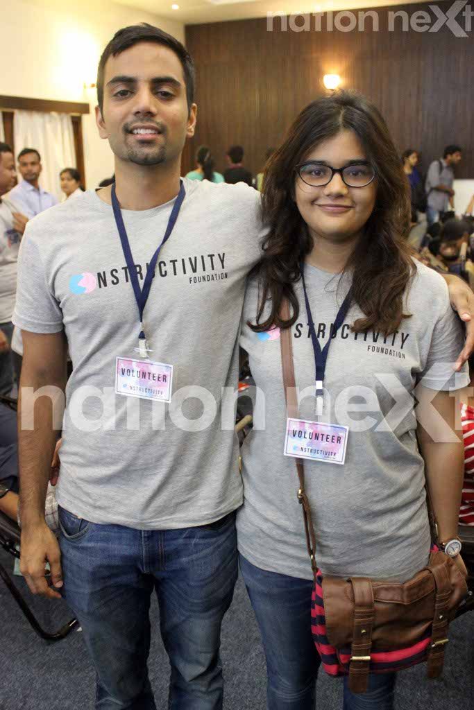 Rahul Badjatiya and Anushri Soni at Constructivity Blood Donation Camp at Chitnavis Centre, Nagpur