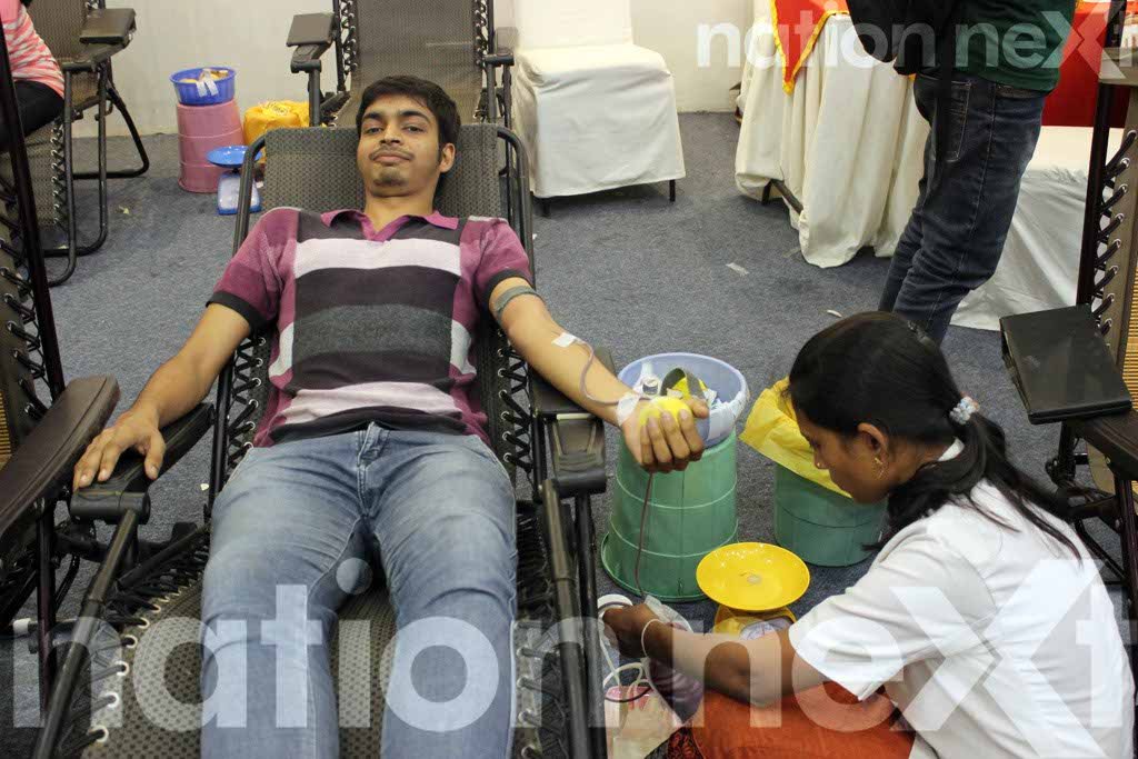Shubham Baheti at Constructivity Blood Donation Camp at Chitnavis Centre, Nagpur