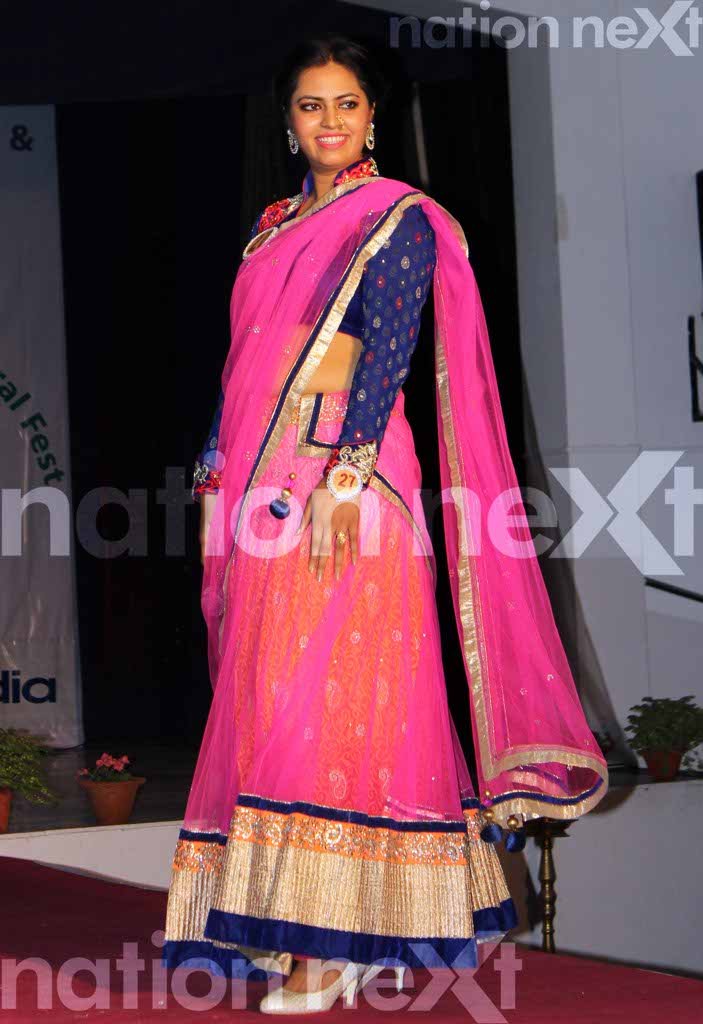 Mayuri Gujrathi walks the ramp for the Miss LAD personality contest at the cultural fest 'Jashna,' co-presented by India Next Media's digital newspaper Nation Next