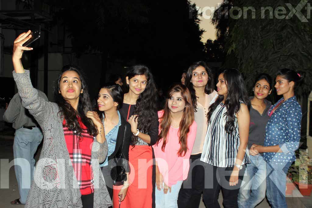 Students click a selfie together at the cultural fest 'Jashna,' co-presented by India Next Media's digital newspaper Nation Next