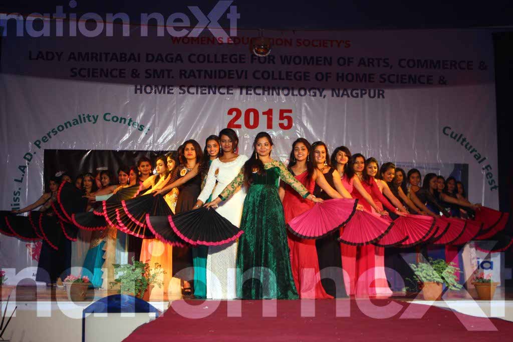 Contestants of the Miss LAD personality contest get ready to walk the ramp at the cultural fest 'Jashna,' co-presented by India Next Media's digital newspaper Nation Next