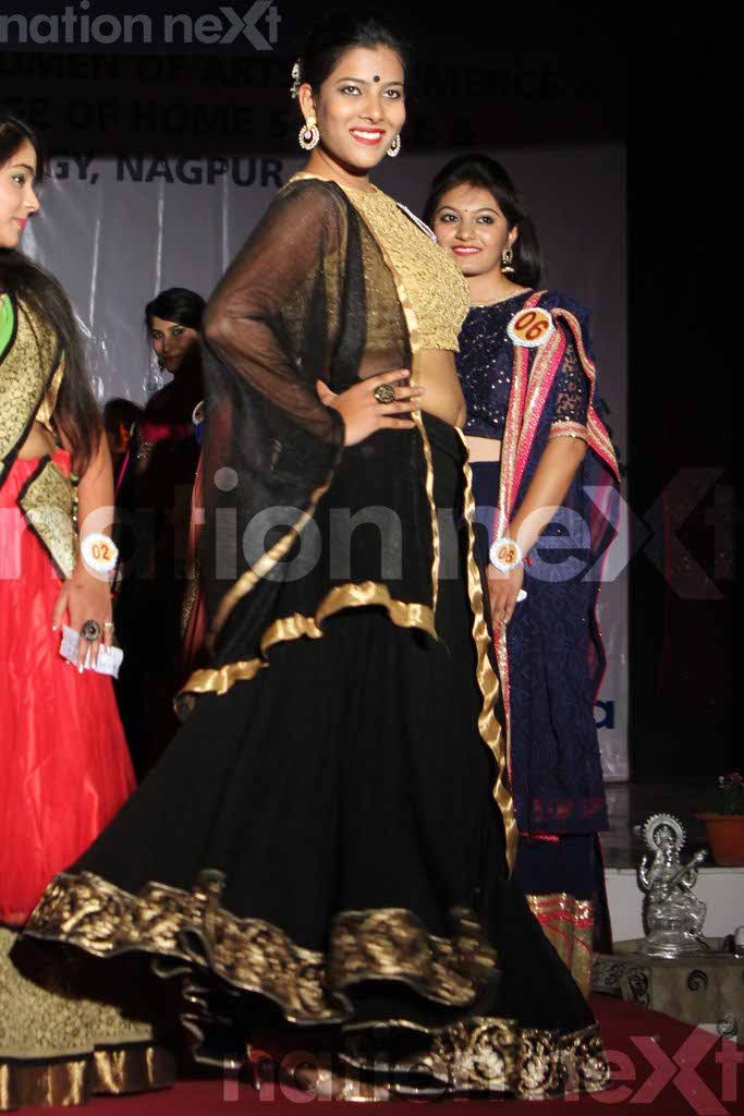 Sameeksha Francis walks the ramp for the Miss LAD personality contest at the cultural fest 'Jashna,' co-presented by India Next Media's digital newspaper Nation Next
