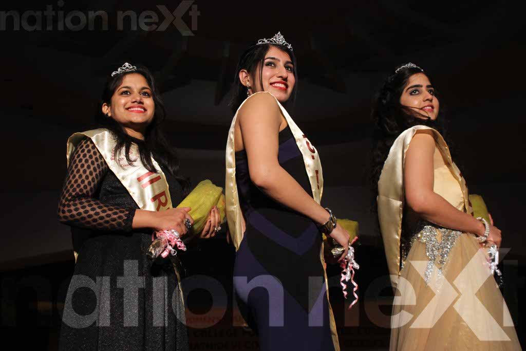 From left: 2st runner up - Swaima Ahmad, Winner - Kajol Shrivastava and 1st runner up - Ashna Gambhir strike a pose after the Miss LAD personality contest 2015