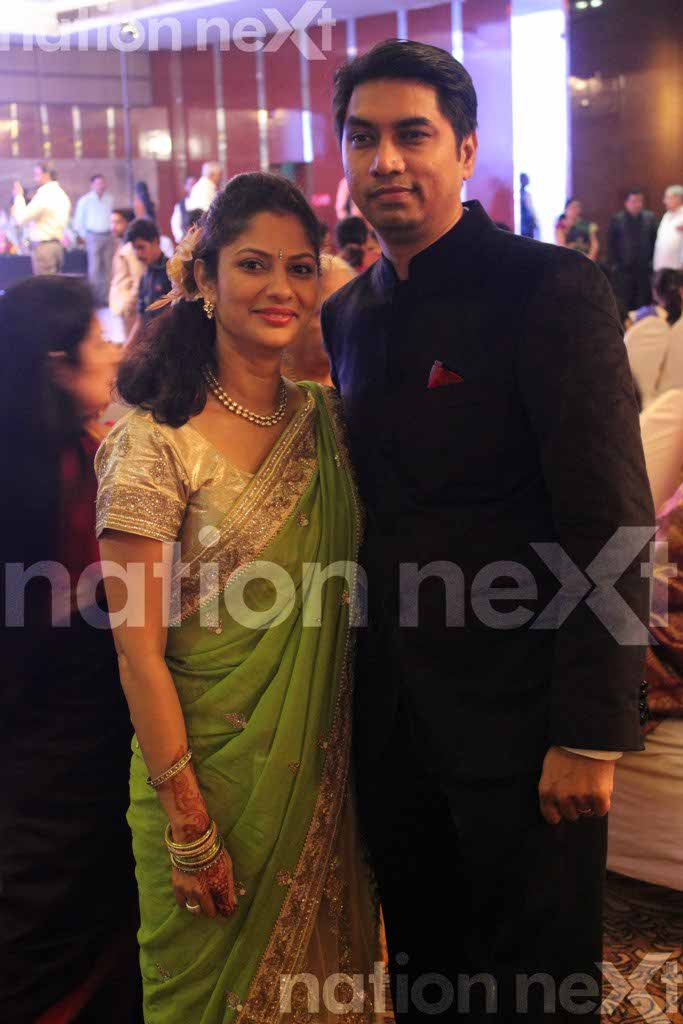 Pranita Patil and Ashvin Patil at Dr Sameer Arbat and Dr Tulika Parasher Arbat's wedding reception at Hotel Centre Point, Nagpur
