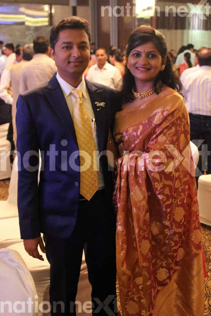 Pratap Singh Tidke and Kavita Tidke at Dr Sameer Arbat and Dr Tulika Parasher Arbat's wedding reception at Hotel Centre Point, Nagpur