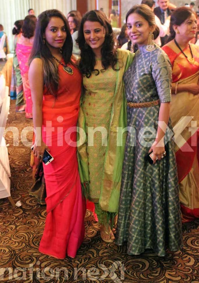 Sayli Chaudhari, Swaroopa Pahade and Sanghamitra Jichkar at Dr Sameer Arbat and Dr Tulika Parasher Arbat's wedding reception at Hotel Centre Point, Nagpur
