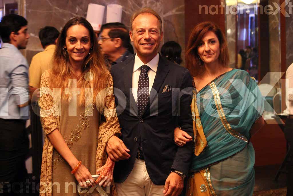 Alessia Carsughi, Andnea Bordoni, Laura Baldinelli at Dr Sameer Arbat and Dr Tulika Parasher Arbat's wedding reception at Hotel Centre Point, Nagpur