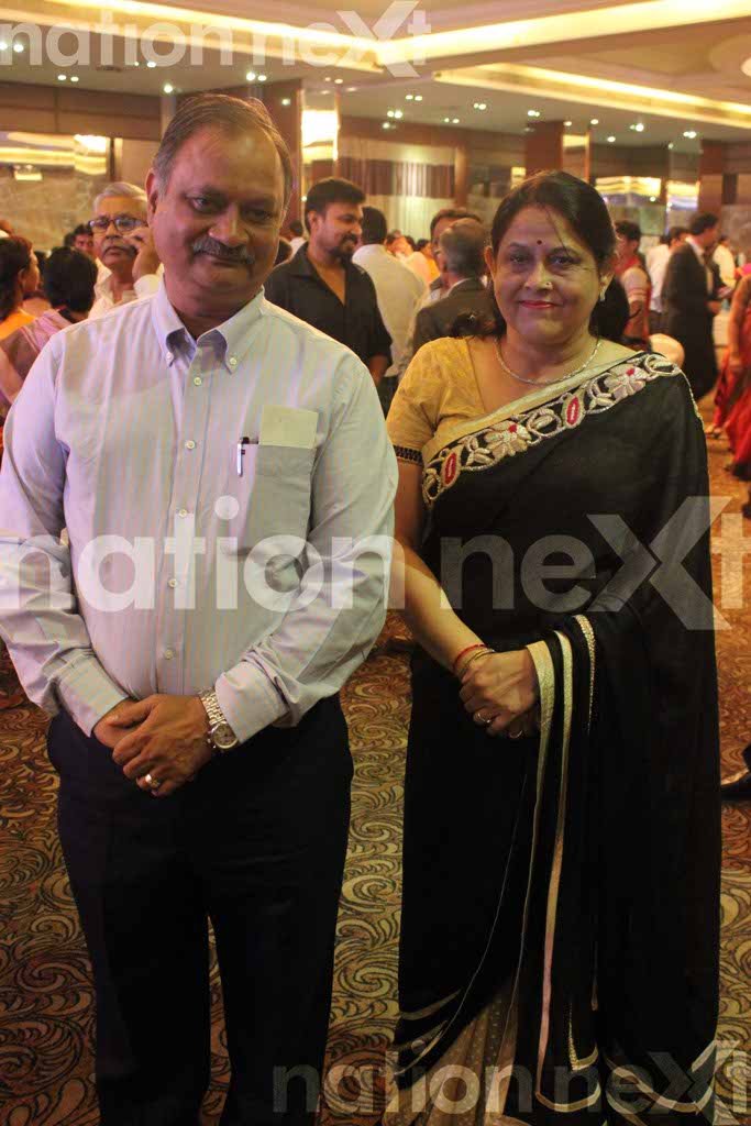Virendra and Alka Khare at Dr Sameer Arbat and Dr Tulika Parasher Arbat's wedding reception at Hotel Centre Point, Nagpur