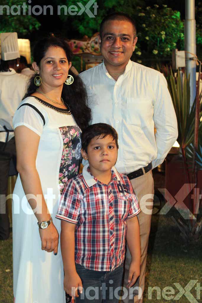 Bharti and Praveen Sahni with their son Namish at Riyanka and Prashant Borele's son Riyansh's first birthday bash at Vrindavan Farms, Nagpur