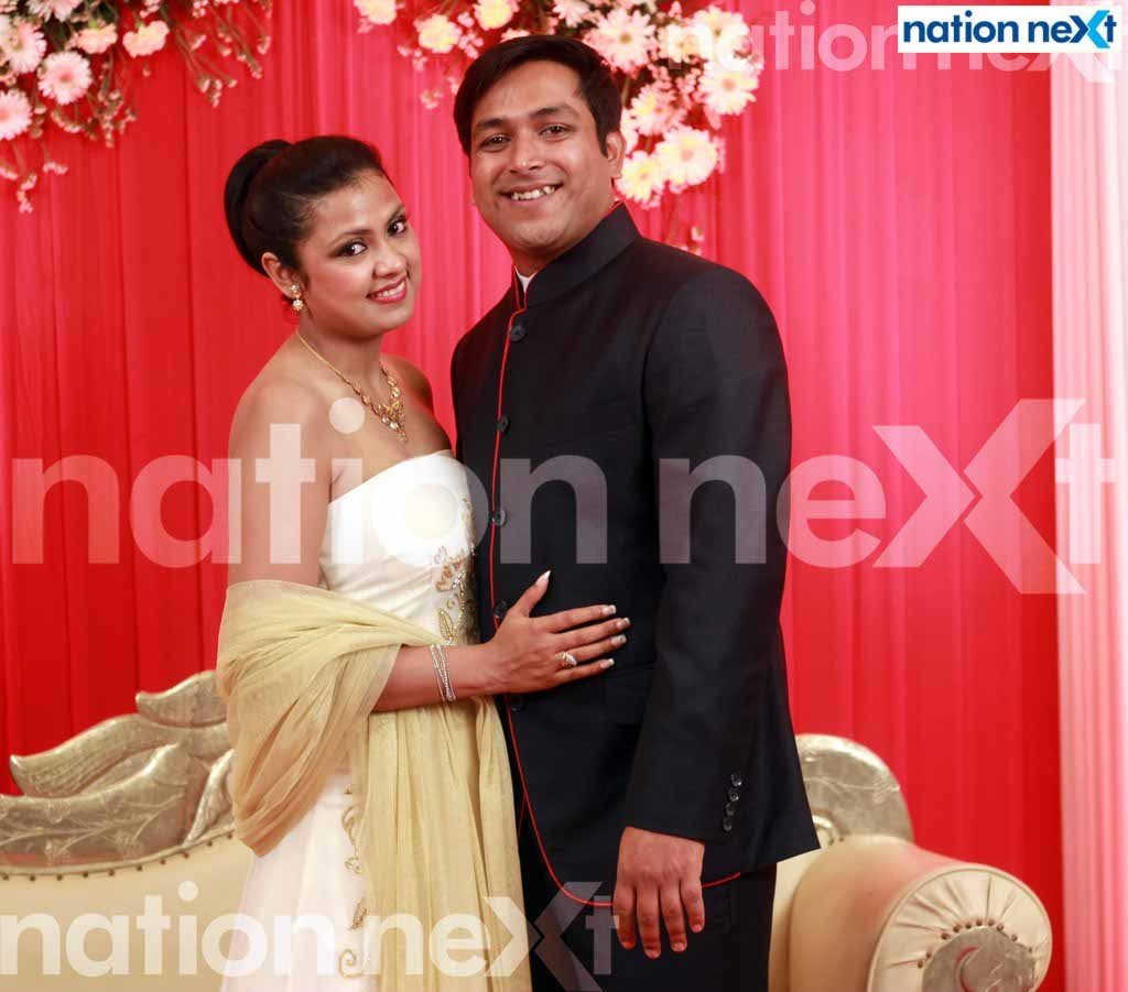 Arti and Aditya Nair at their wedding reception at Radisson Blu, Nagpur