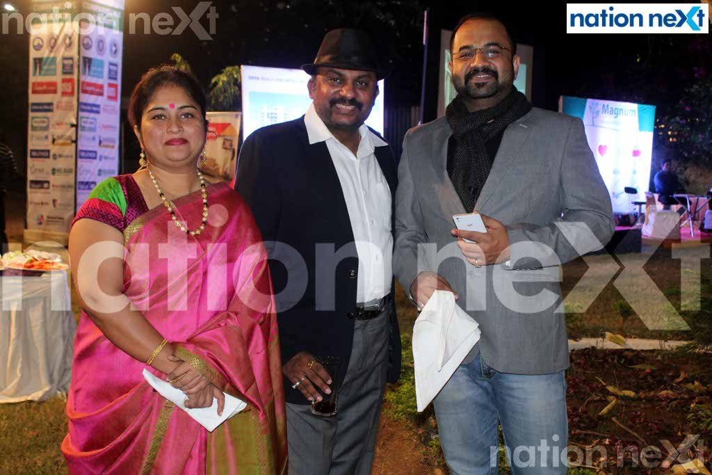 Radhika Karnik, Jay Khemka and Kunal Karnik during MIDC Industries Association (MIA) Diwali Milan at CP Club, Civil Lines, Nagpur