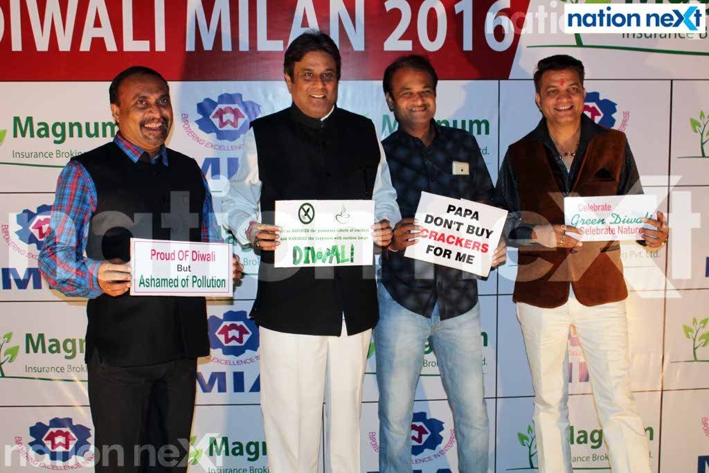 DV Naik, Prashant Mankar, Girish Sharma and Ganesh Pallamwar during MIDC Industries Association (MIA) Diwali Milan at CP Club, Civil Lines, Nagpur