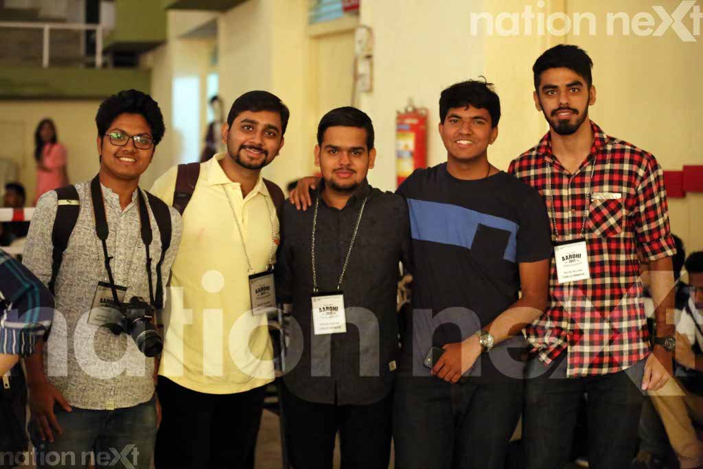 Sourabh Bose, Mohit Bhutani, Rishab Badlani, Himanshu Chawale and Pratik Multani during the personality contest Cynosure, which was held during the cultural fest Aarohi17 at VNIT College, Nagpur