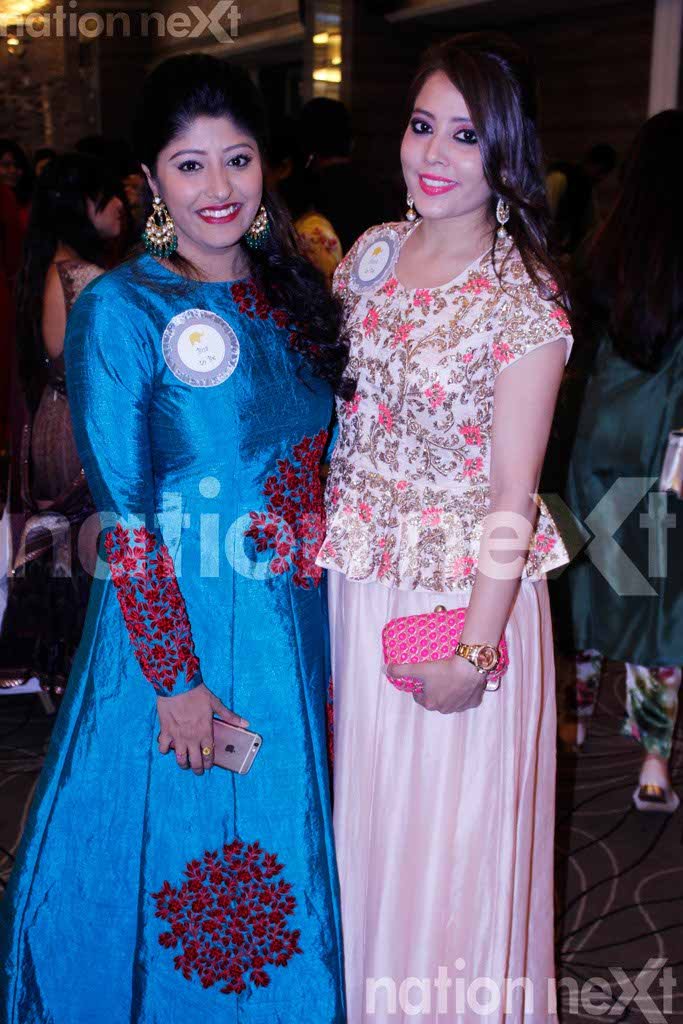 Ashita Vastani and Ayushi Dakhane Vastani during Sneha Vastani's baby shower at Hotel Centre Point, Nagpur