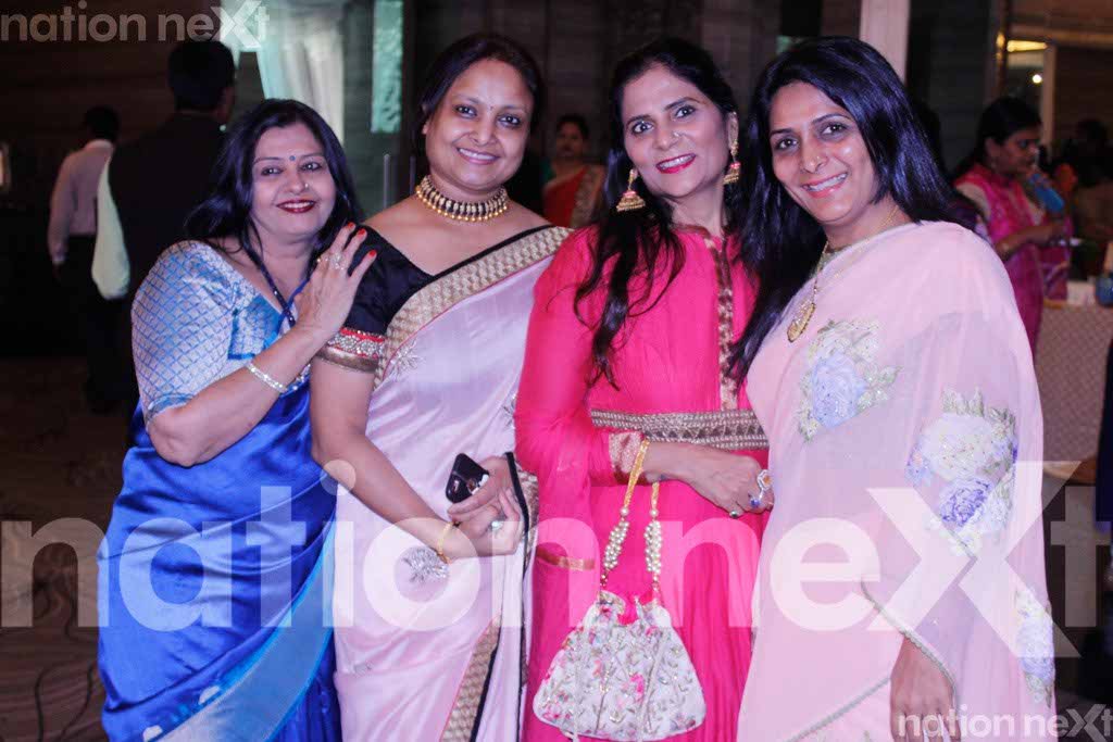 Meena Vastani, Bindu Jain, Bina Jaiswal and Adita Patnim during Sneha Vastani's baby shower at Hotel Centre Point, Nagpur