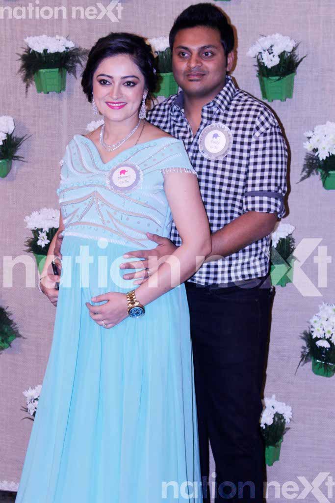 PARENTS-TO-BE: Sneha Vastani during her baby shower with husband Ojas at Hotel Centre Point, Nagpur