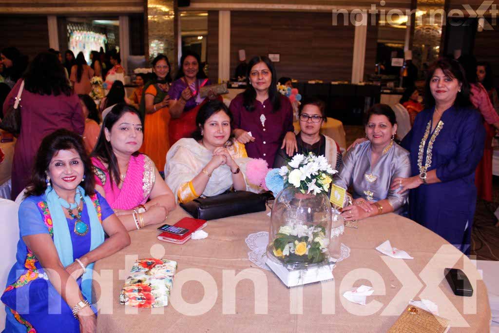 Poonam Passi, Gayatri Majumdar, Bharti Ramani, Pooran Mokha, Bhavan Demble, Rishpal Kaur and Lekha Hingorani during Sneha Vastani's baby shower at Hotel Centre Point, Nagpur