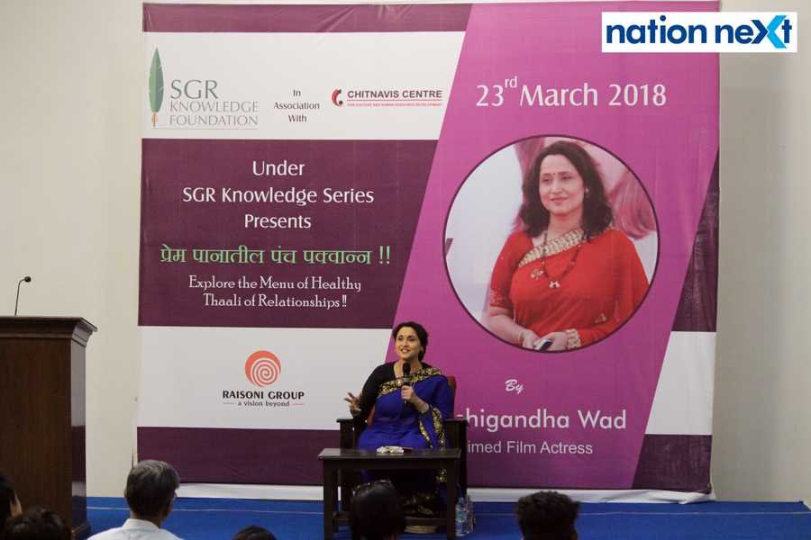 Marathi film and TV actress Nishigandha Wad was in Nagpur to deliver a lecture on ?Explore the menu of healthy thaali of relationships. 