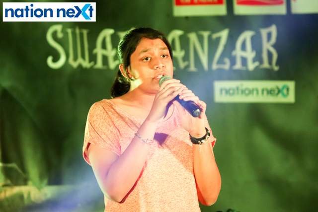 Mitali Partha at the singing competition 'Swarmanzar' held during VNIT's cultural fest Aarohi 2018 in Nagpur
