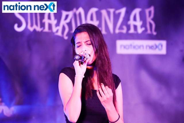 Pranali Patil at the singing competition 'Swarmanzar' held during VNIT's cultural fest Aarohi 2018 in Nagpur