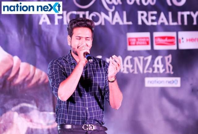 Rushabh Jain at the singing competition 'Swarmanzar' held during VNIT's cultural fest Aarohi 2018 in Nagpur