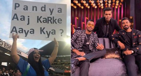 Just when Hardik Pandya made a comeback after two matches, woman spectator in New Zealand held a banner that read, Pandya aaj karke aaya kya??