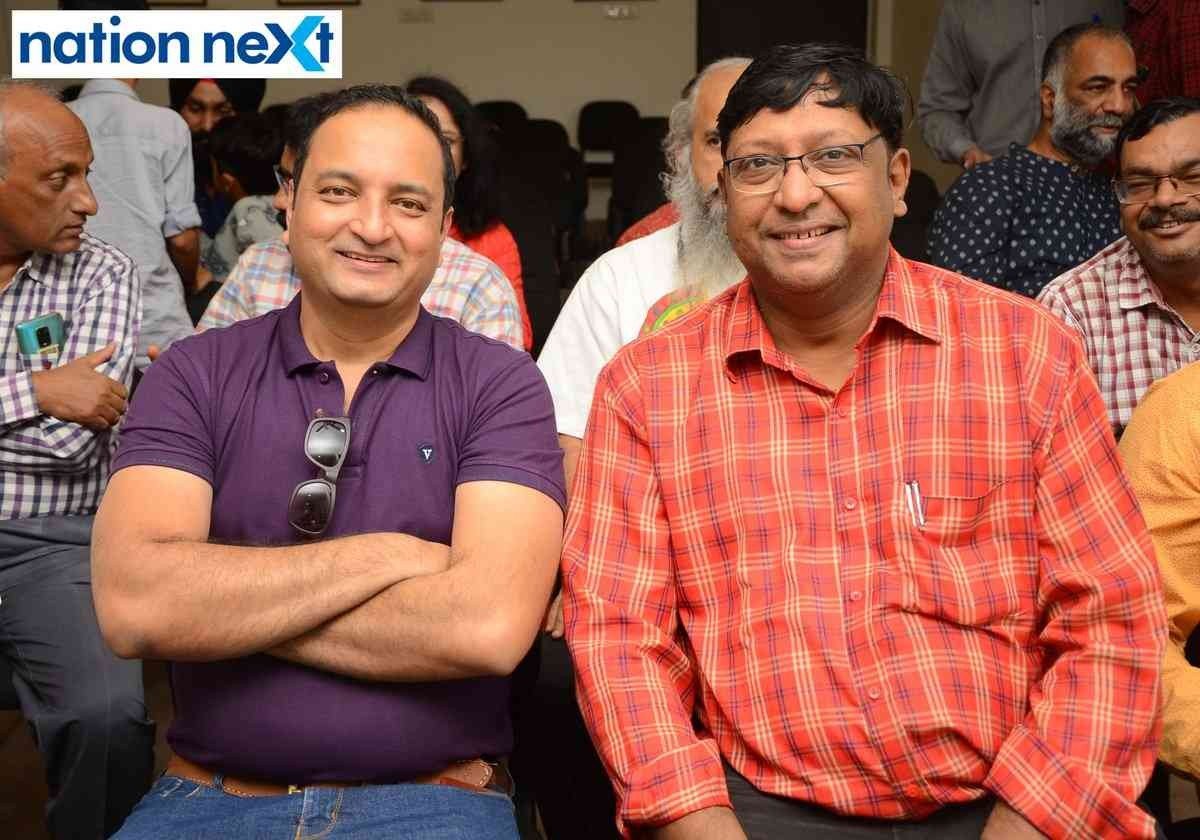 Abhishek Choudhari (Assistant Editor, TOI Nagpur) and Rajesh Jaiswal (Assistant News Editor, TOI Nagpur) during an event dedicated to late journalist Ruchir Mishra at Press Club in Nagpur