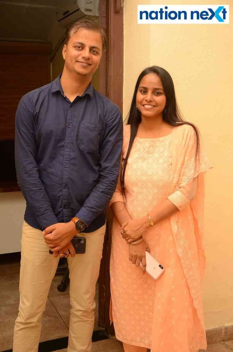 Abhishek Tiwari and Vartika Singh (Ruchir's brother-in-law and sister-in-law) during an event dedicated to late journalist Ruchir Mishra at Press Club in Nagpur