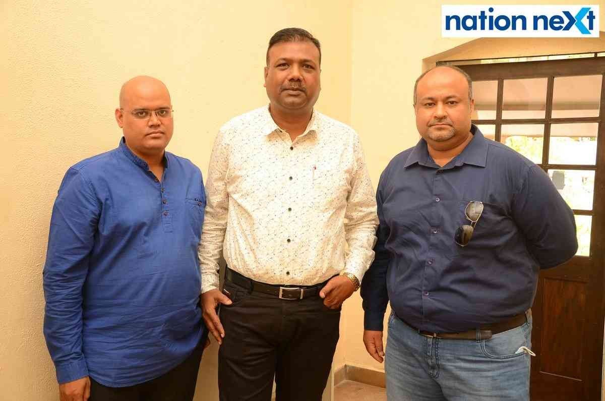 Arpit Mishra,Vivek Khandelwal and Sumit Niogi (Ruchir's brother and childhood friends) during an event dedicated to late journalist Ruchir Mishra at Press Club in Nagpur