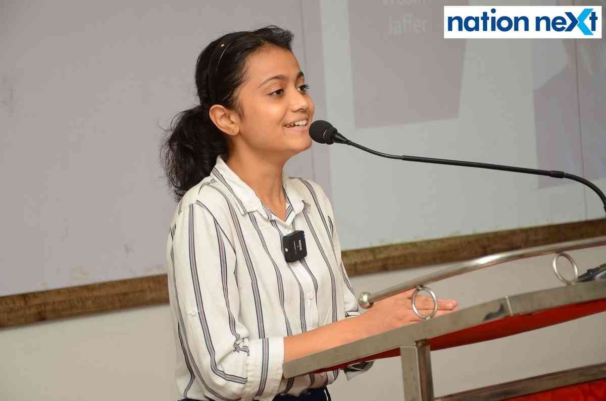 Nitya Mishra (Ruchir's daughter) during an event dedicated to late journalist Ruchir Mishra at Press Club in Nagpur