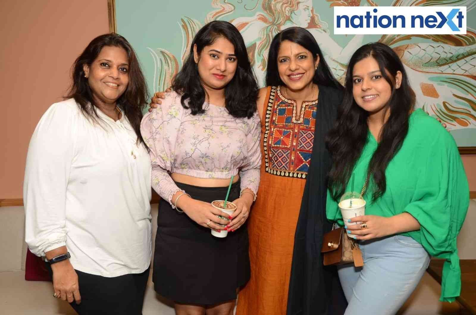 Geeta Rao, Radhika Dhawad, Shailaja Prasad and Saniya Rao during the launch event of Tata Starbucks in Nagpur