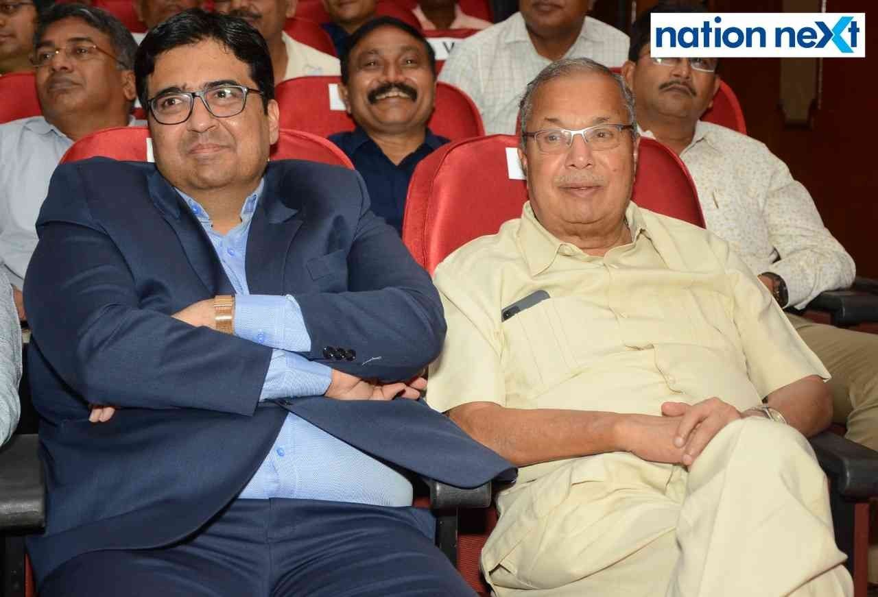 Rahul Pande and VS Shirpurkar during Dr Nitin Raut's book launch on 'Ambedkar on Population Policy’