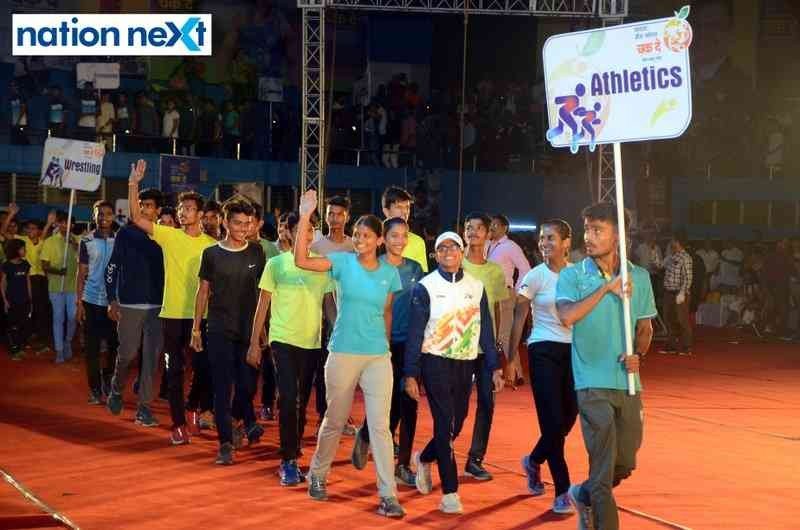 Sportspersons during the inauguration of Season 4 of Khasdar Krida Mahotsav in Nagpur