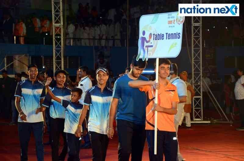 Sportspersons during the inauguration of Season 4 of Khasdar Krida Mahotsav in Nagpur