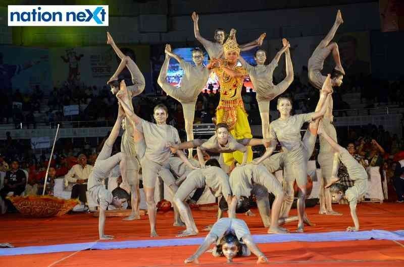 Performers during the inauguration of Season 4 of Khasdar Krida Mahotsav in Nagpur