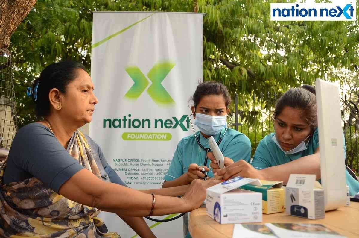 Chhaya Jaipurkar during the free health check-up drive by Nation Next Foundation and Kingsway Hospitals in Nagpur
