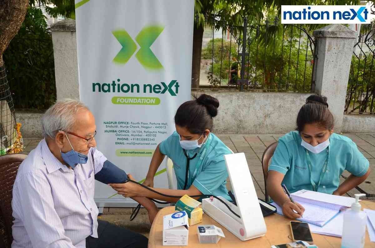 KJ Trivedi gets tested during the free health check-up drive by Nation Next Foundation and Kingsway Hospitals in Nagpur