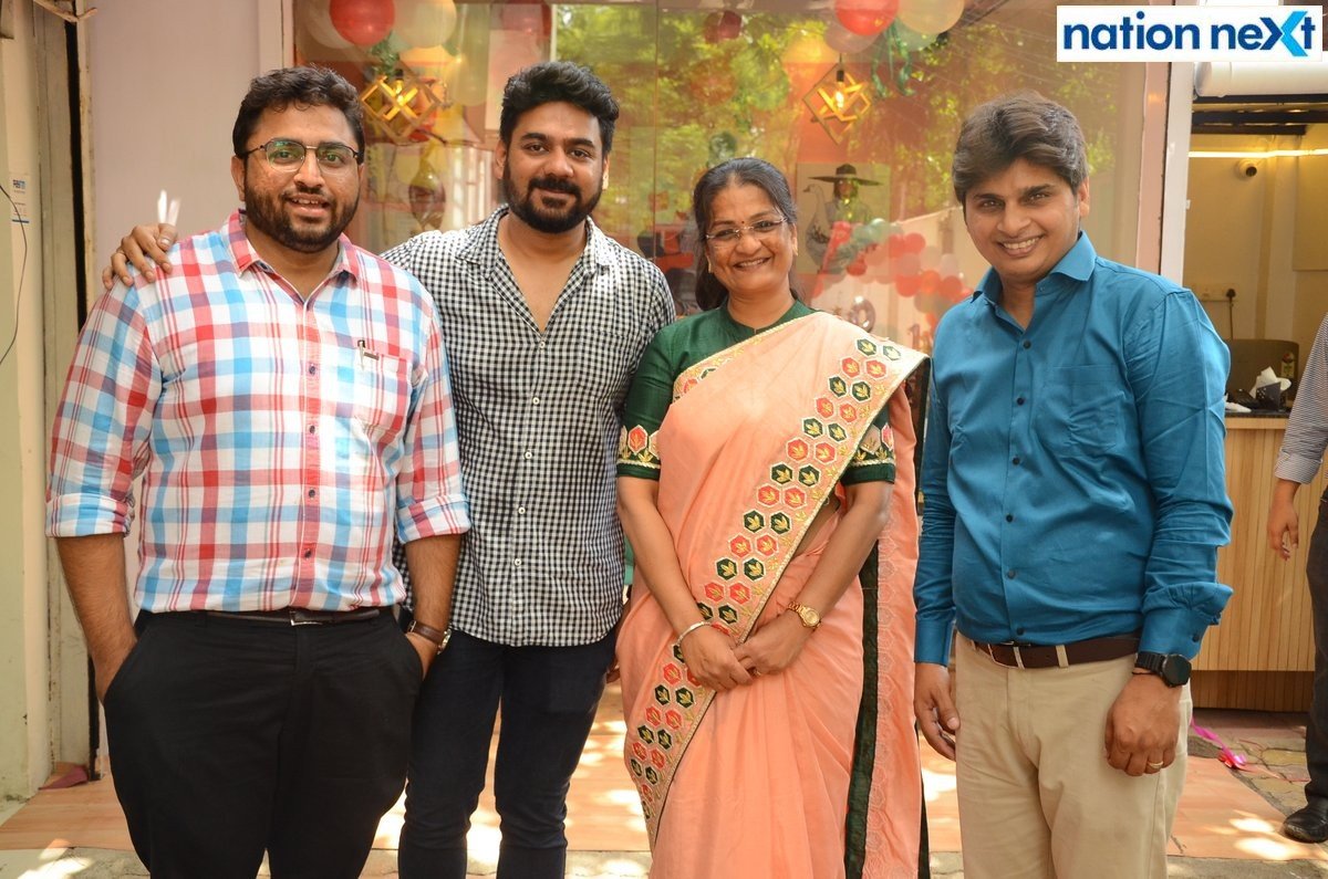 Malhar Deshpande, Akash Dawle, Divya Panpalia and Akshay Badge during the inauguration of 'SEVEN O' ELEVEN' in Nagpur
