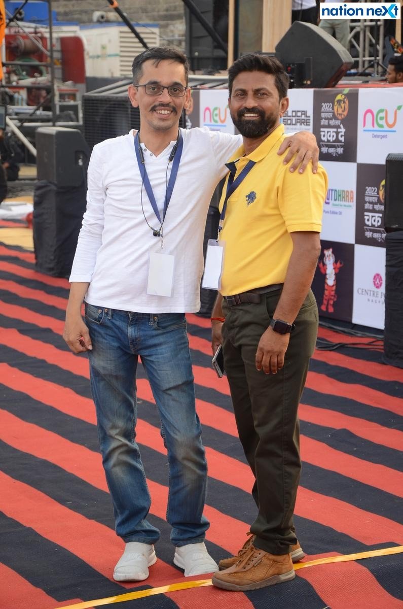 Amit Sampat and Sachin Deshmukh during the closing ceremony of the Season 4 of Khasdar Krida Mahotsav in Nagpur