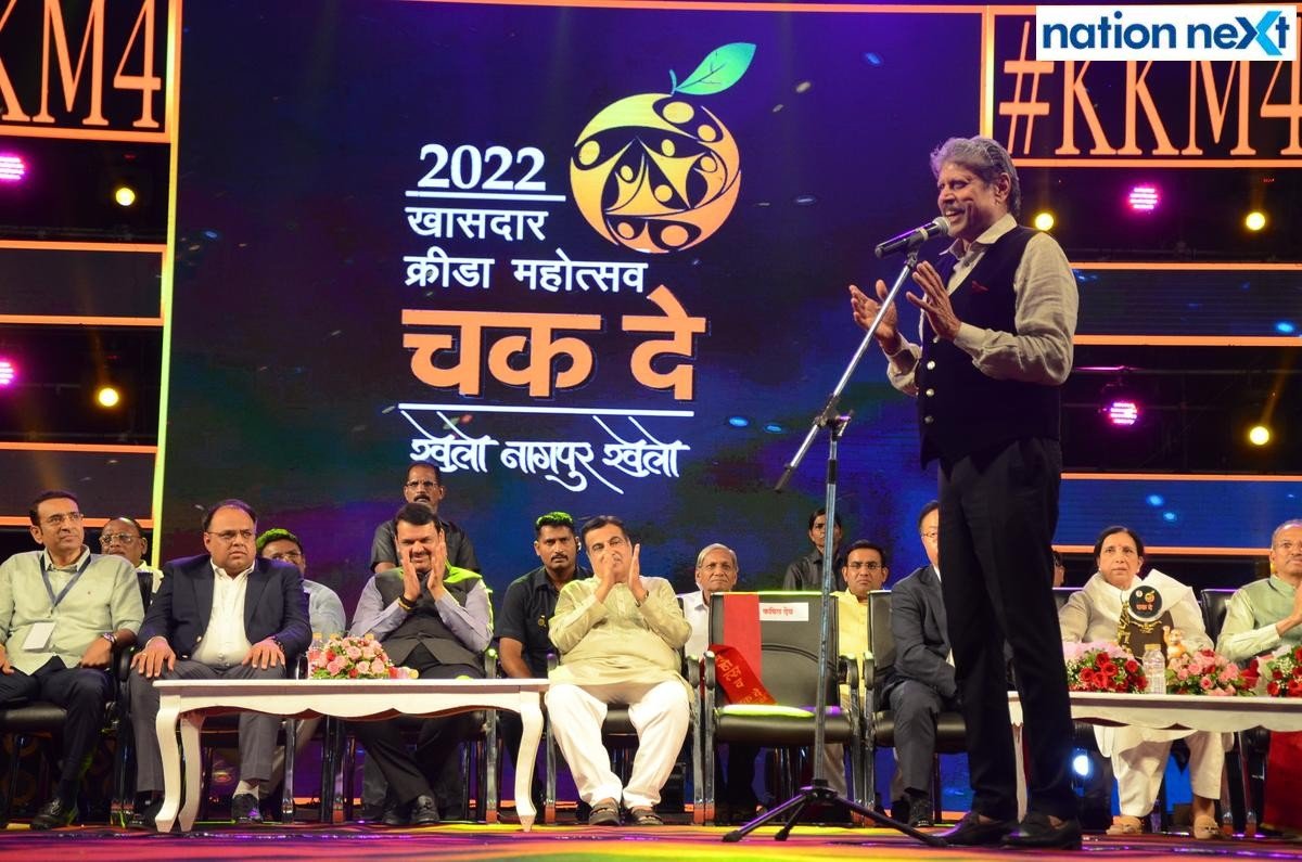 Kapil Dev during the closing ceremony of the Season 4 of Khasdar Krida Mahotsav in Nagpur
