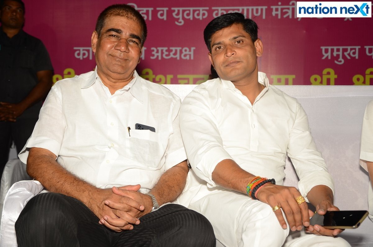Kishor Jichkar and Kamlesh Chaudhary during the inauguration of Late Dr Shrikant Jichkar Cricket Tournament at Bishop Cotton School ground in Nagpur