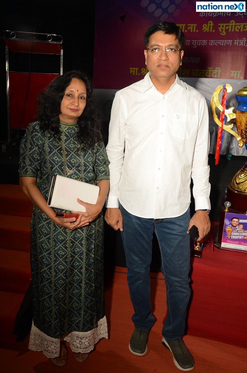 Shilpa and Narendra Jichkar during the inauguration of Late Dr Shrikant Jichkar Cricket Tournament at Bishop Cotton School ground in Nagpur