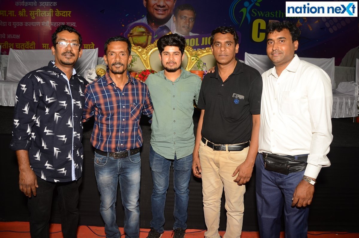 Shrikant and Balaji Iyer with Rajat Deshpande, Ramesh Iyer and Amit Naidu during the inauguration of Late Dr Shrikant Jichkar Cricket Tournament at Bishop Cotton School ground in Nagpur