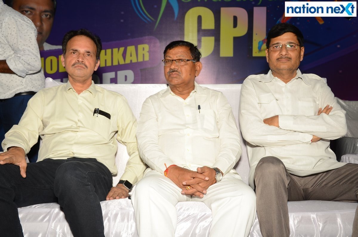 Shrimant Mane, Tanaji Wanve and Sanjay Dubey during the inauguration of Late Dr Shrikant Jichkar Cricket Tournament at Bishop Cotton School ground in Nagpur